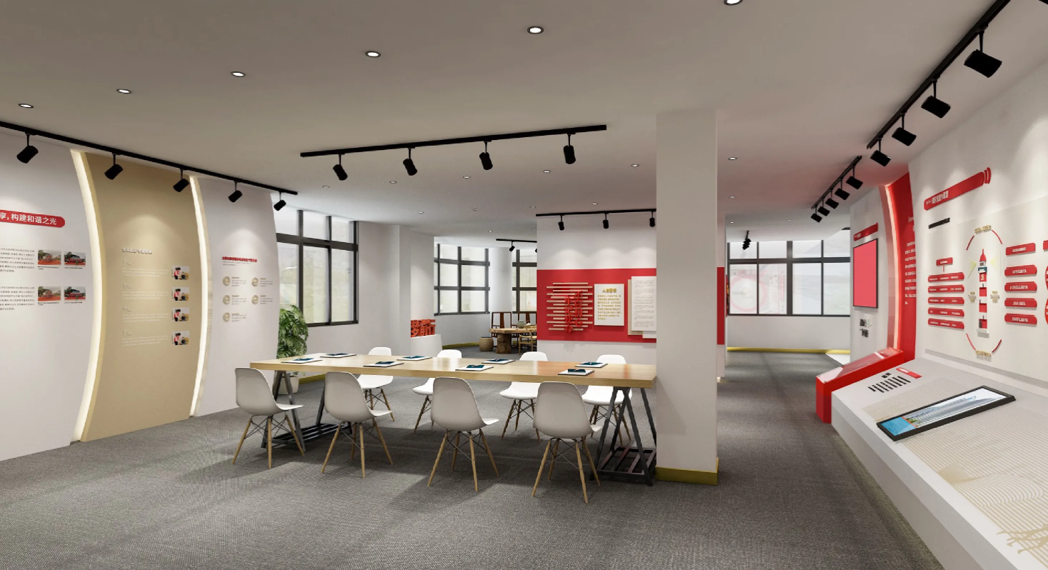 廣東河源黨建活動室設計裝修、黨建服務中心設計裝修、社區服務中心、黨群服務中心